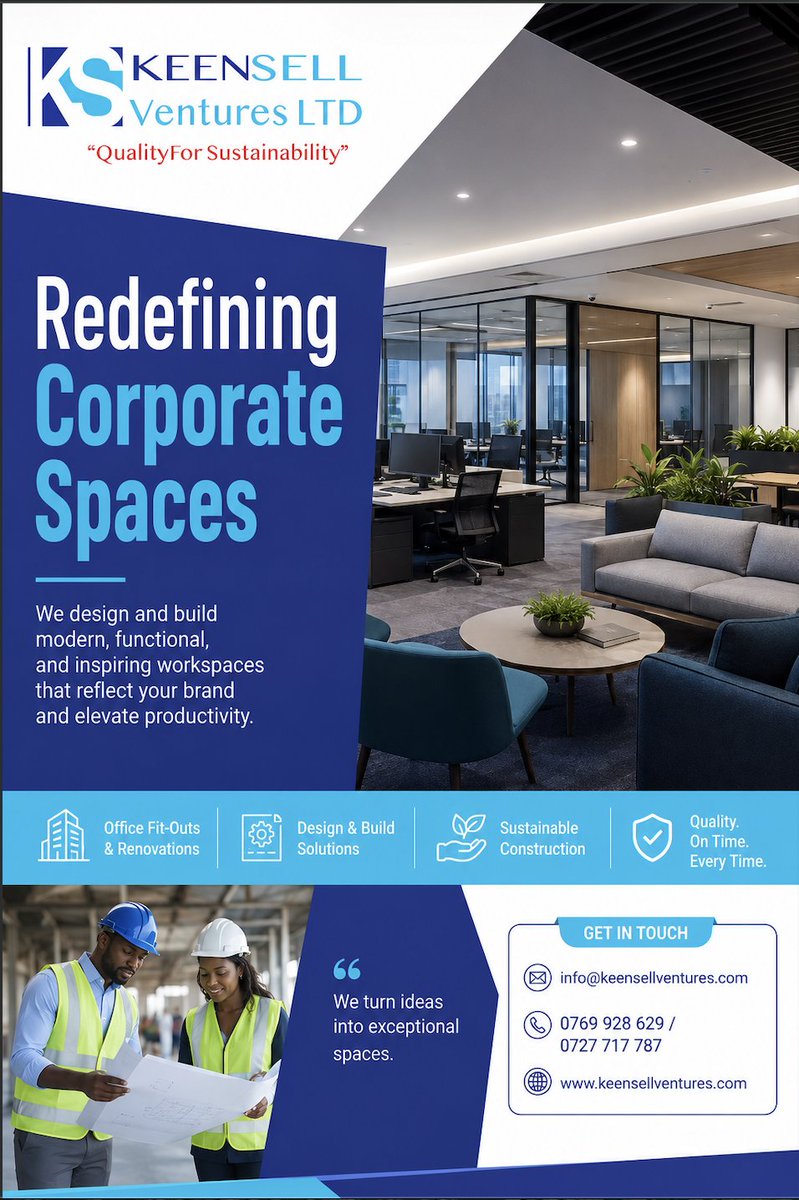 Keensell's tweet photo. Ready to redefine your workspace? Letβs build something extraordinary together.
#KeensellVentures #RedefiningCorporateSpaces #WorkspaceDesign #FitOutExperts #CommercialDesign #ModernOffice #InteriorArchitecture #OfficeDesign #ProductivityByDesign #FutureOfWork https://t.co/Ns1wjOSrEV
