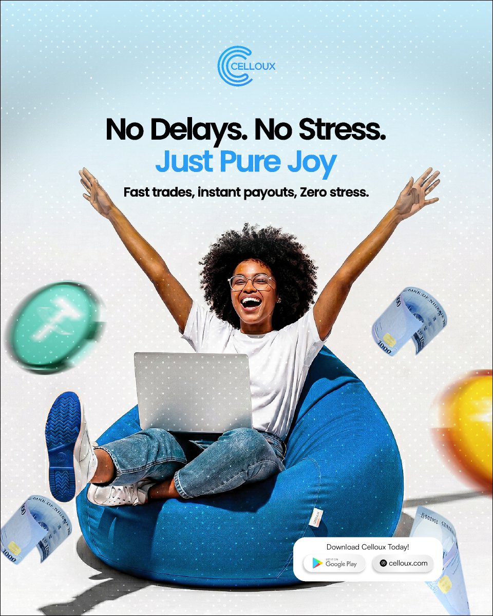 Celloux_Digitaz's tweet photo. On Celloux, you sell BTC or USDT, get paid instantly, and enjoy pure joy without any stress or delays. High rates + fast cash = happiness!
#Celloux #NoDelays #NoStress #PureJoy #HighRate #SellBTC https://t.co/fJxqTkXd30