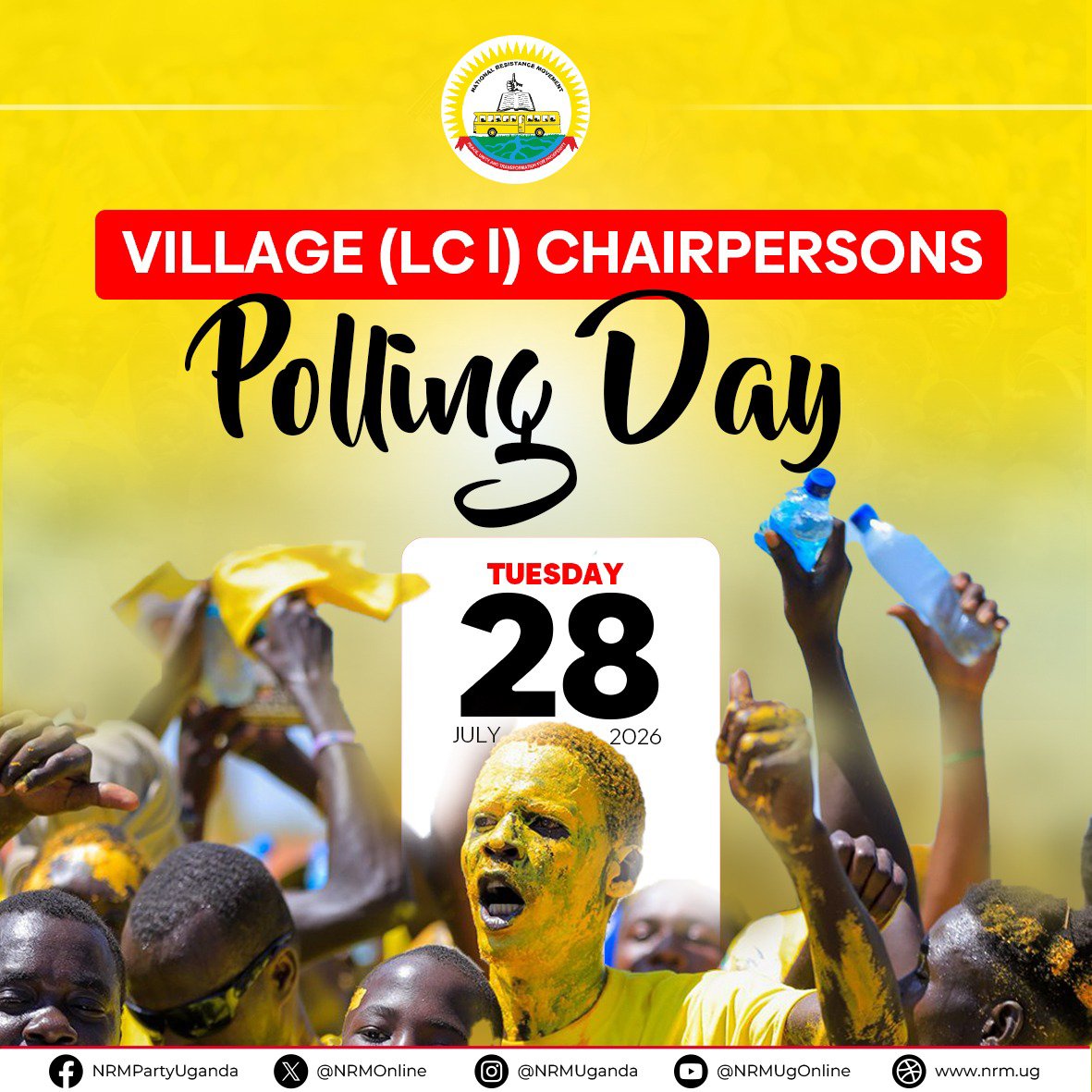 NRMOnline's tweet photo. 📤 To all Ugandans, 

We've walked this electoral journey together, and tomorrow marks another, important milestone. Let's turn out in large numbers and vote only for NRM flag bearers in the LC I Chairperson elections. Together, let's complete the cycle with a resounding victory.

#LocalCouncilElections 
#VoteNRM