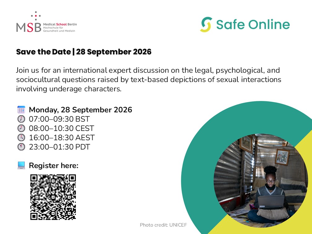KGaitis's tweet photo. Perspectives on Child Sex Stories. Join the WRITE team at the MSB Medical School Berlin for an international expert discussion on text-based child sexual abuse material/CSAM. I will be presenting the legislative framework in the UK and EU.

Register here! https://t.co/0JmlGUbg2E https://t.co/BrVV45BVhB