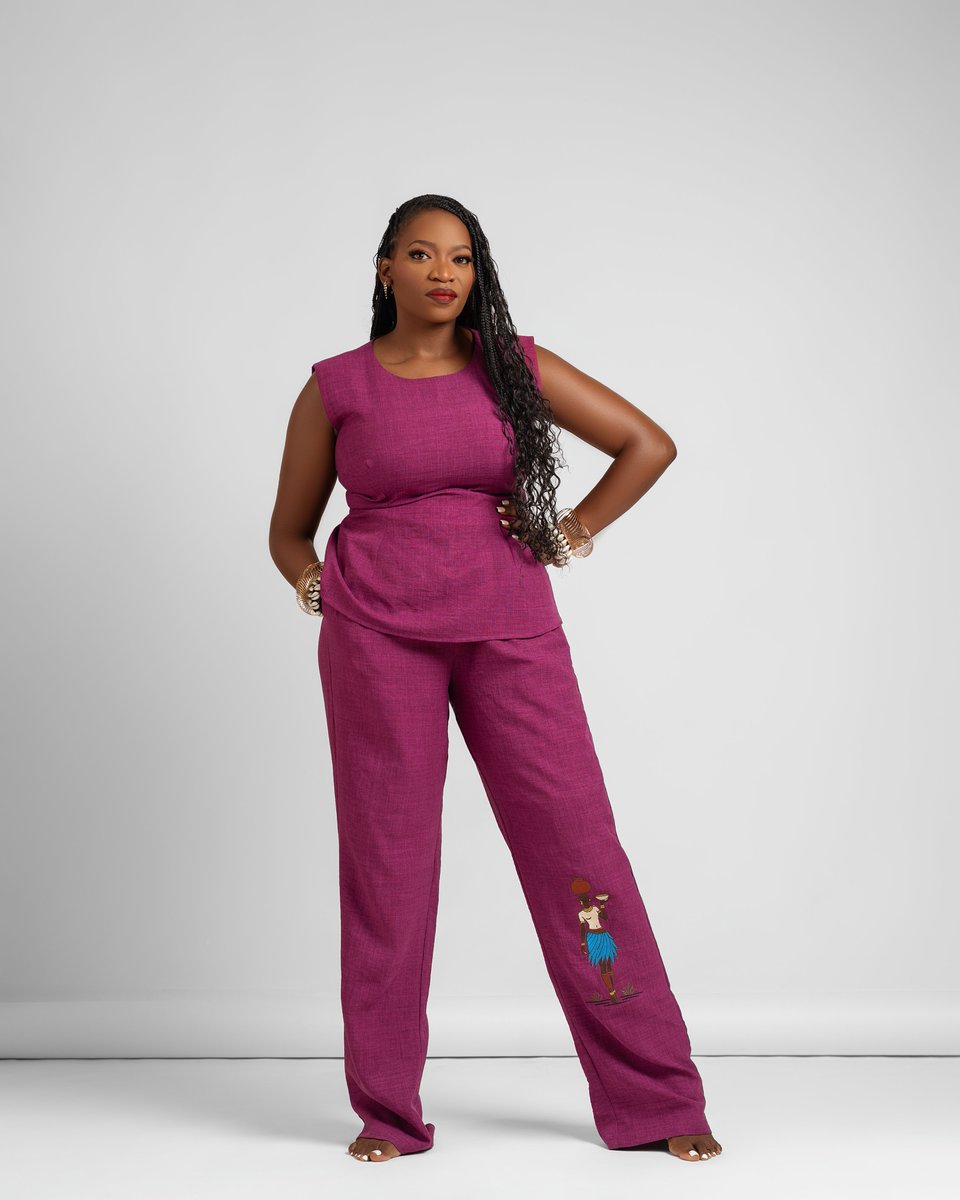 ImbayiK's tweet photo. You asked, we listened. And whew, look at her! 😮‍💨

For the days you want NGUZO, but shorts simply can’t come with you, well she has trousers now.

You get to choose your top: this new sleeveless top or the original cowrie-detailed NGUZO shirt.

Full set - KES 10,500. Available in Uhai green and Ahadi pink.

So what colour would you go for?