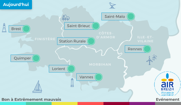 Air_Breizh's tweet photo. Bulletin de l'air du 27/07/2026 pour la région Bretagne.
Retrouvez plus d'informations en allant sur https://t.co/SqqDOXOoux
Pour un indice ATMO sur votre territoire : https://t.co/hekX1XYpiY
#QualiteAir #AASQA https://t.co/1fjgSBHng7