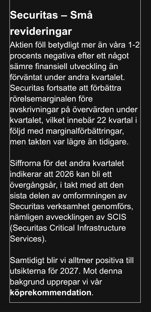 ZeroStrategy365's tweet photo. SEB om #Securitas https://t.co/wtkmdfystF