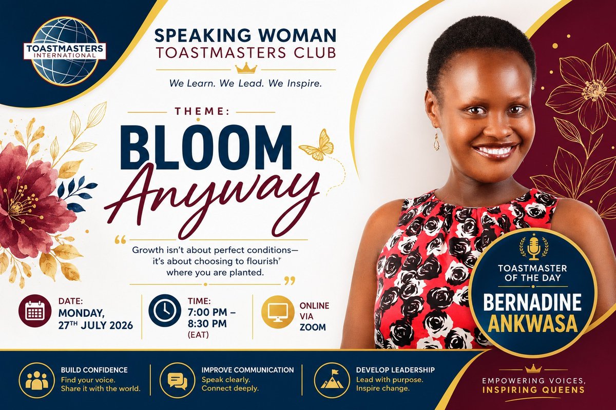 ANKWASA's tweet photo. 🌸 What if the world doesn't give you perfect conditions to grow?

Bloom Anyway. 🌼

Join us for an inspiring evening where we'll explore how resilience, courage, and purpose help us thrive, no matter the season.

🌺 Your voice deserves to bloom. Come and be inspired! https://t.co/JARvcSULrp