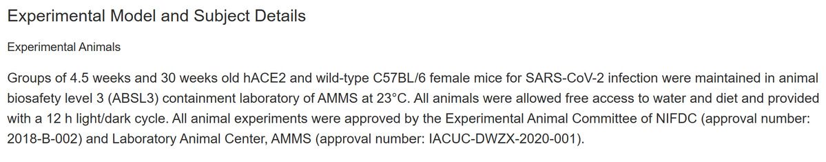 breakfast_dogs's tweet photo. Is this the reason Yusen Zhou was killed?

Fauci was alerted up to novel hACE2 mice. The paper mentions mice that are already 30 weeks old, dating them to August 2019.  Since SARS was eliminated, why invent a new ACE2 mouse model in 2019?

Well spotted @lafemme_nikkita! https://t.co/5s8Fn2ukiW