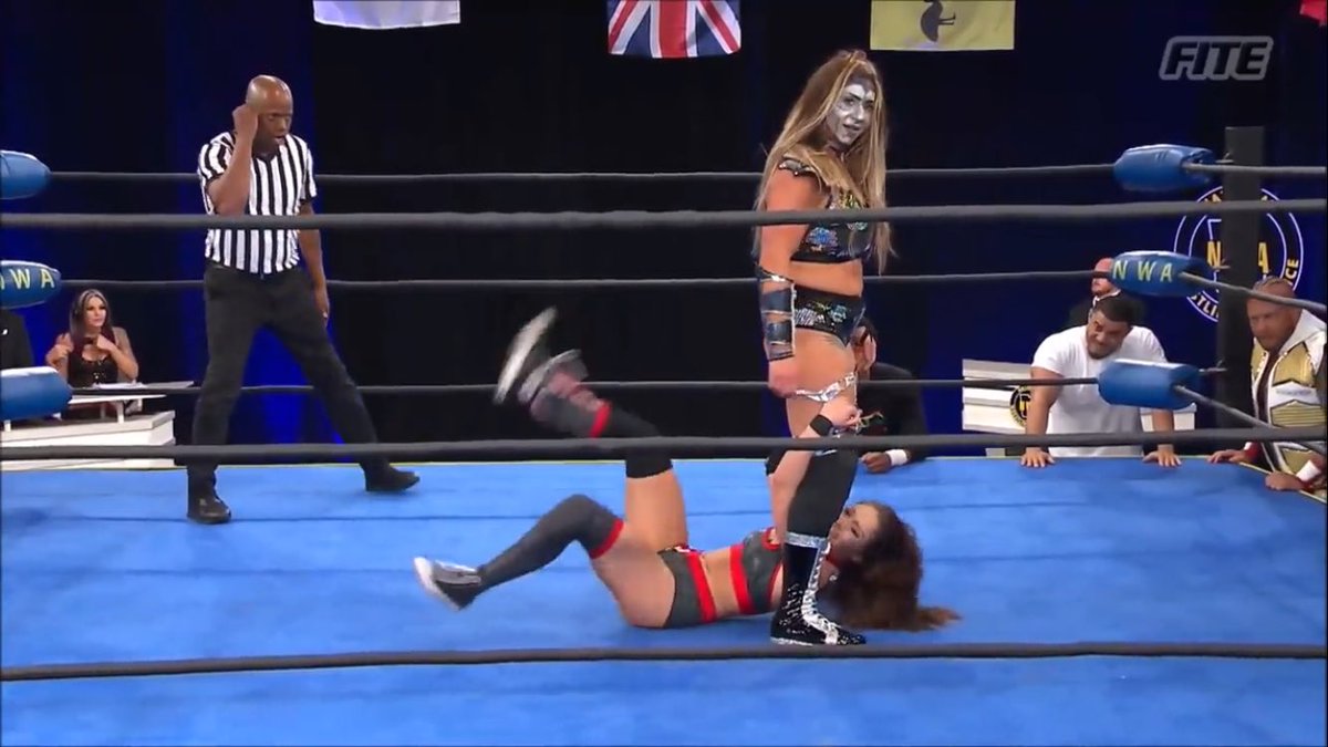 SkyeBlueNews's tweet photo. On this day!
Skye Blue vs Jennacide for the NWA Champions Series Block B on the 27th July 2021.
The match went 5:49 minutes and I couldn’t find the full match but I saw most of it at least and it was a good match going back and forth but unfortunately for Skye Jennacide was too strong once again and power bomb her to get the win.