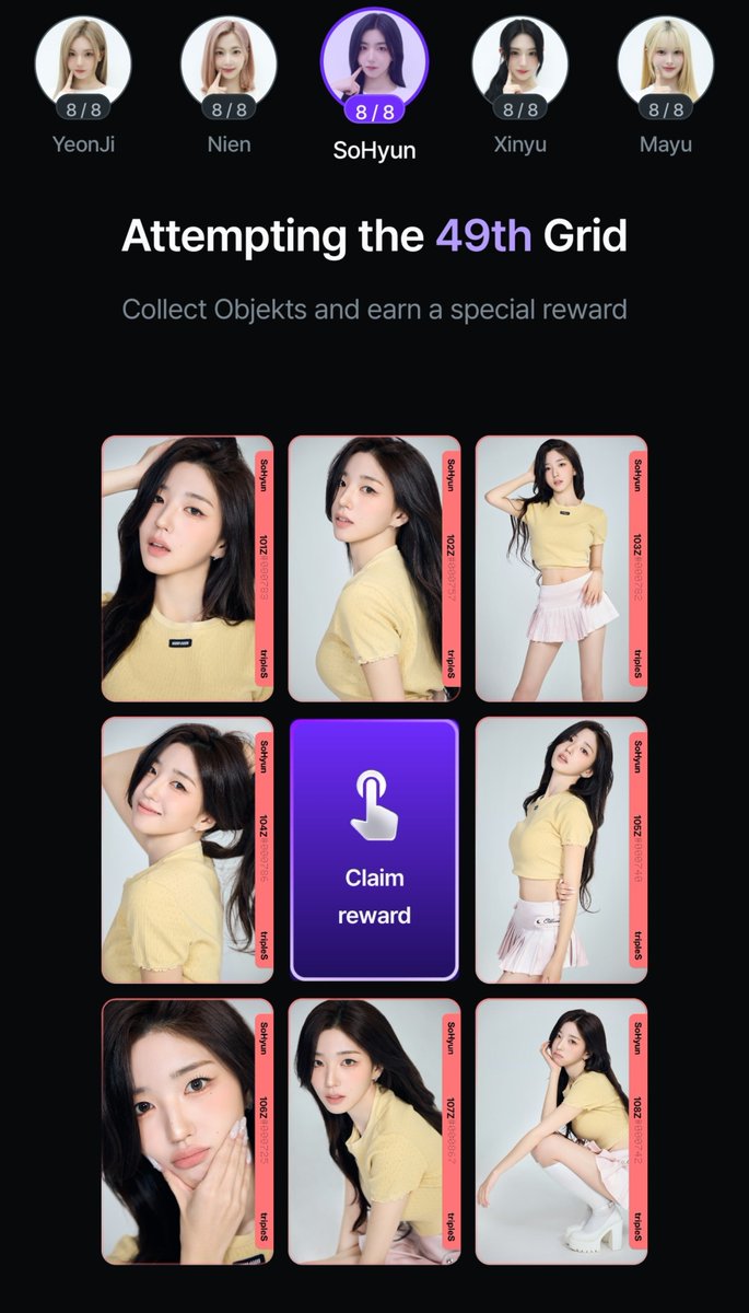 ricky5903's tweet photo. As promised, here's the GA for the Mr. Mr win!

3 Winners

Prizes: Yooyeon CC101-108 Set, Sohyun CC101-108 Set & Dahyun CC109-116 Set

Also included w/ each set:
A random BB341 or BB342
A random BB349, BB350 or BB351
A random BB353, BB354, BB355 or BB356
A random CC310
Kaede CC326

Rules:
1. Like & RT
2. Comment your Cosmo ID
3. Follow (Optional)

Entries close at 11:00PM AEST 31 July and the Objekt sets (with the above inclusions) will be distributed randomly

Good luck all!