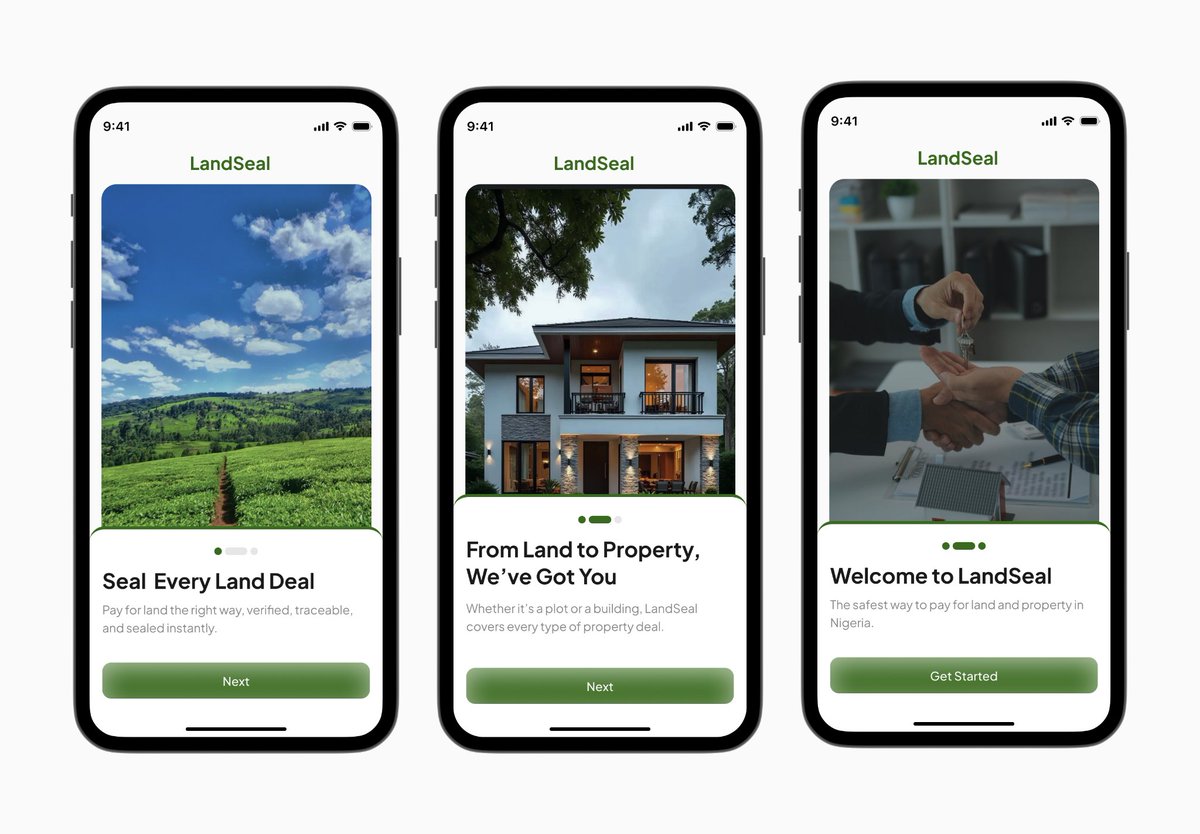 iamdera_hh's tweet photo. Happy new week ✨
The onboarding screen of LandSeal ✨ 
May this week be kind to us 🙏 
Need a designer for your next project? My DM is open 😌 https://t.co/xiUVBSpVyZ