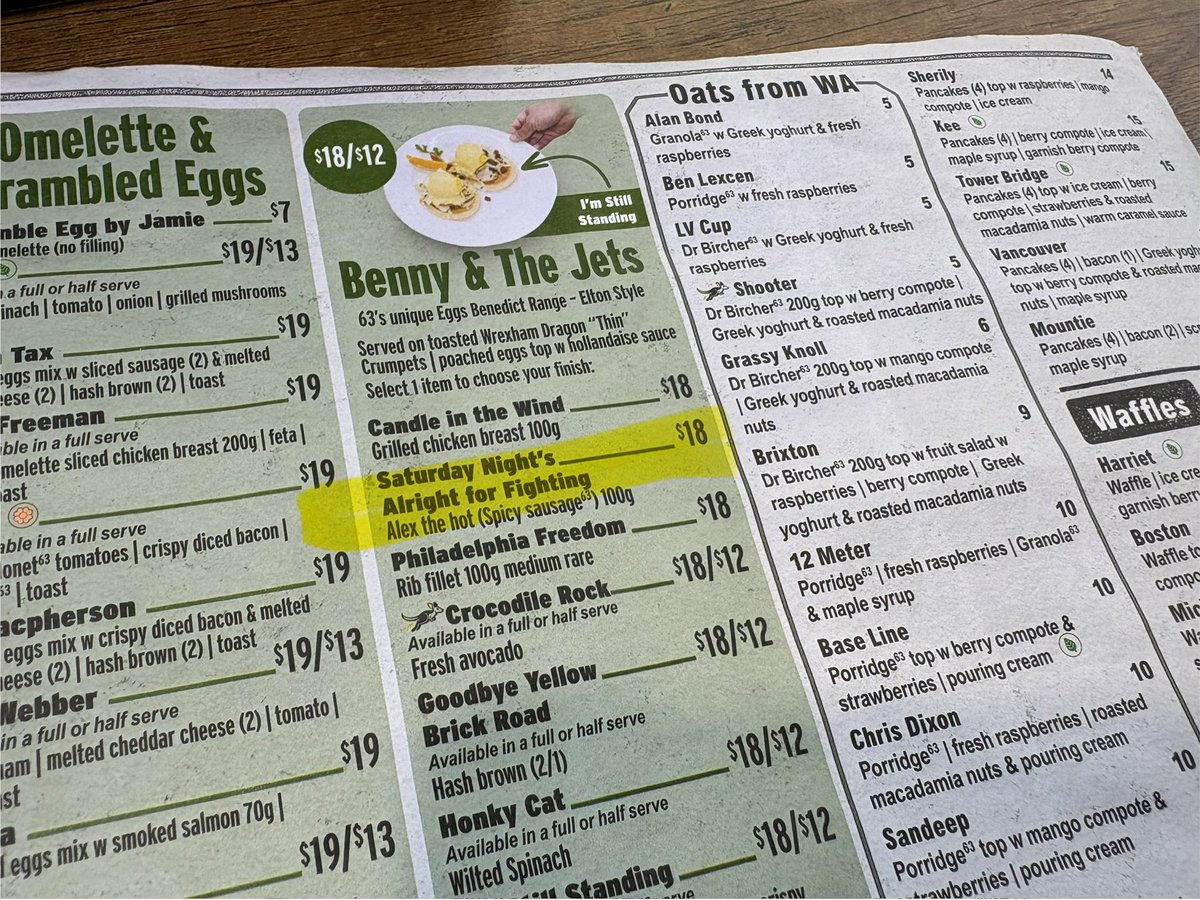 SpencerHowson's tweet photo. I was sceptical but it turns out Eggs Benedict with Spicy Sausage is inspired! Café 63. https://t.co/1tyUI18Haw