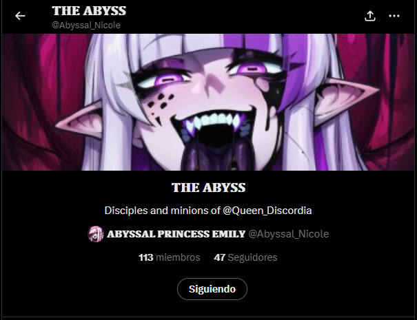 Queen_Discordia's tweet photo. 𝐓𝐇𝐀𝐍𝐊𝐒 𝐅𝐎𝐑 𝐉𝐎𝐈𝐍𝐈𝐍𝐆 𝐓𝐎 𝐓𝐇𝐄 𝐀𝐁𝐘𝐒𝐒

From the bottom of my abysal heart. This queen says thanks to all who joins the event and follow our little theme. 

Not even a week and we are 113 abyssal creatures. 💜

Thanks to all my abyssal court and minions. 💜 https://t.co/8yyDAxFZ8i