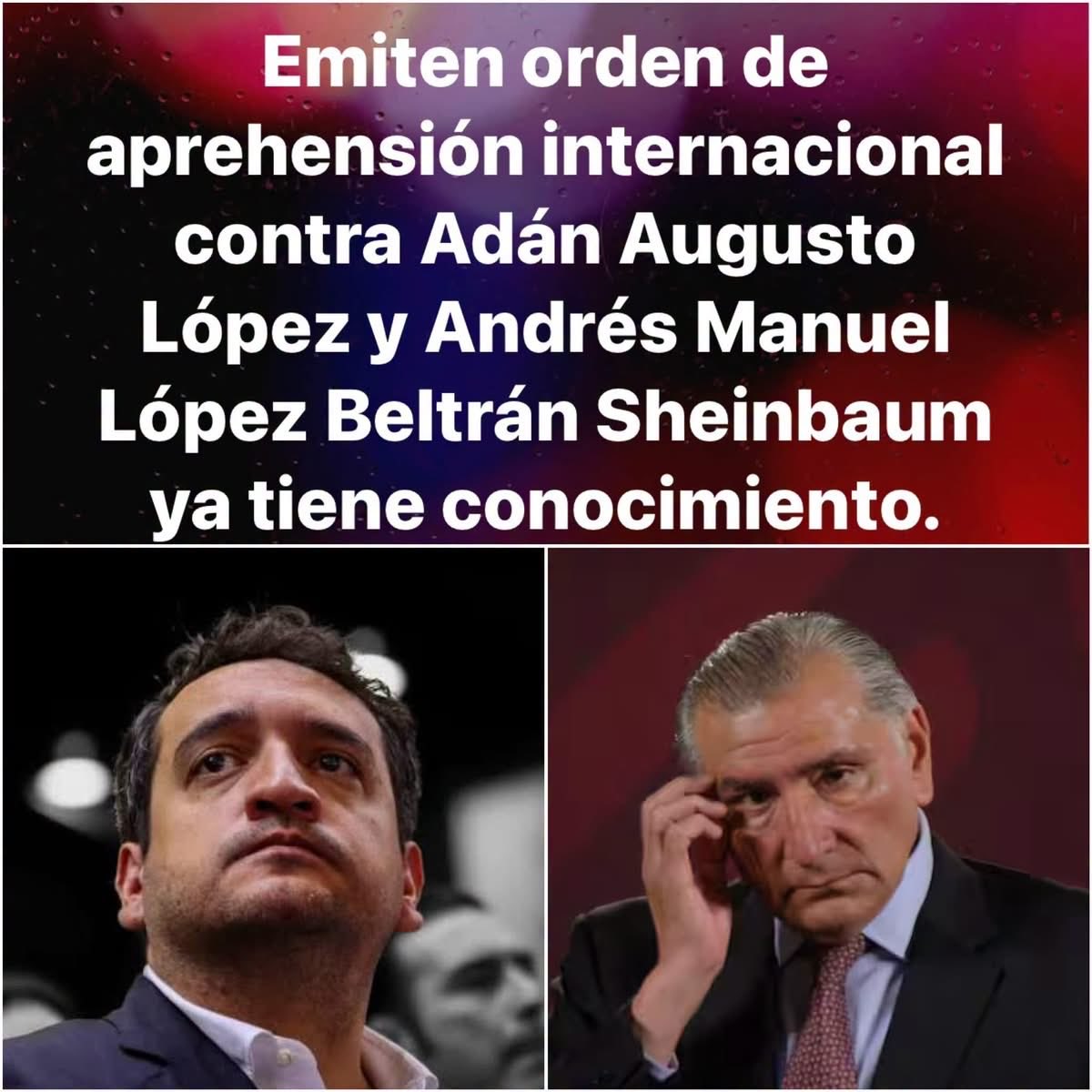 alfredocascer's tweet photo. 🚨🚨🚨DE ÚLTIMO MOMENTO🚨🚨🚨

🇺🇸 EUA viene por “Andy” y Adán Augusto, según información del periodista y empresario reconocido Simón Levy; la presidenta de México ya tiene conocimiento, asegura Levy. https://t.co/zwfU7w1ZH6