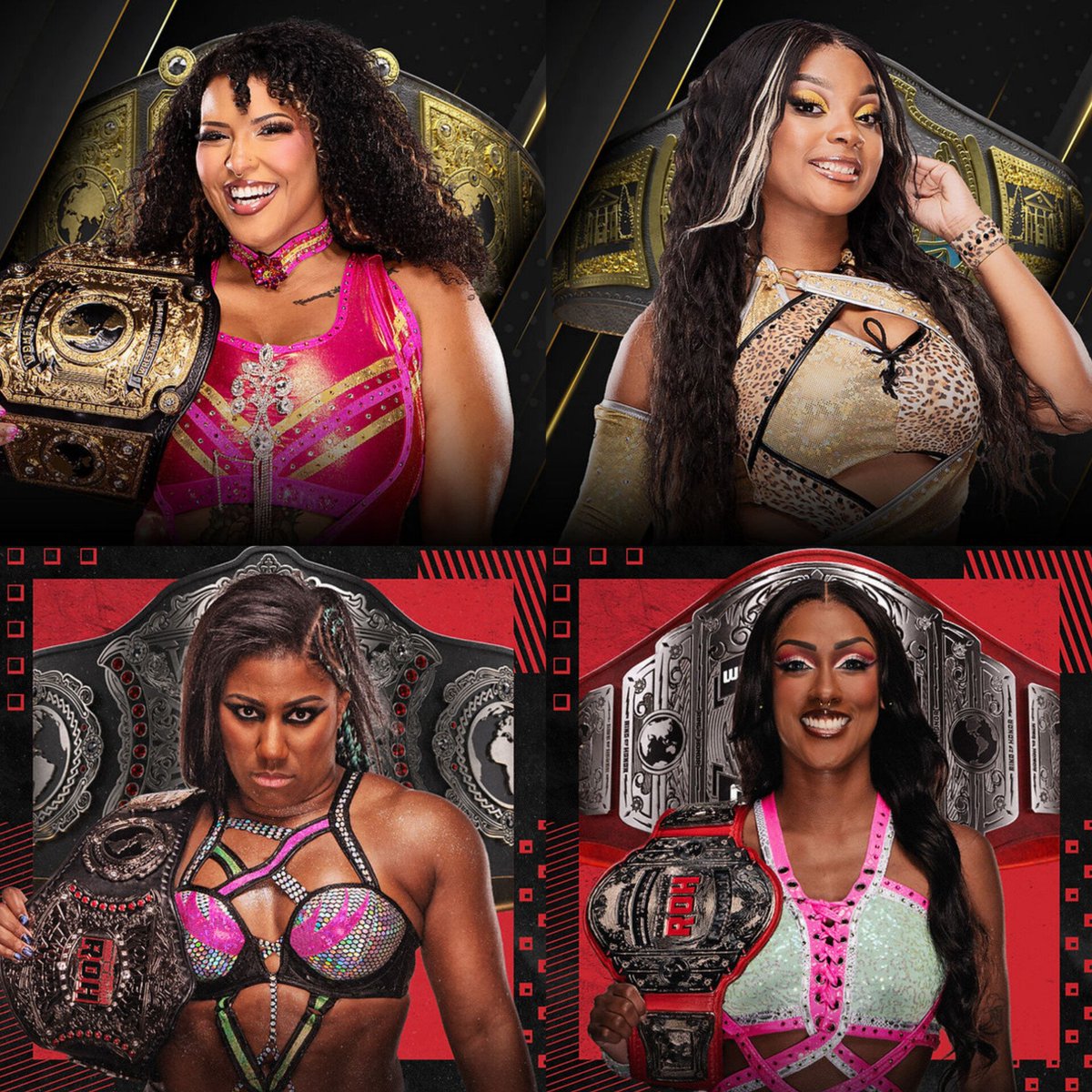 TheDrainmaker's tweet photo. Willow Nightingale: AEW World Champion
Maya World: TBS Champion
Athena: ROH World Champion
Red Velvet: ROH Television Champion

✊🏿✊🏿✊🏿✊🏿 https://t.co/Ac5QzhilN3