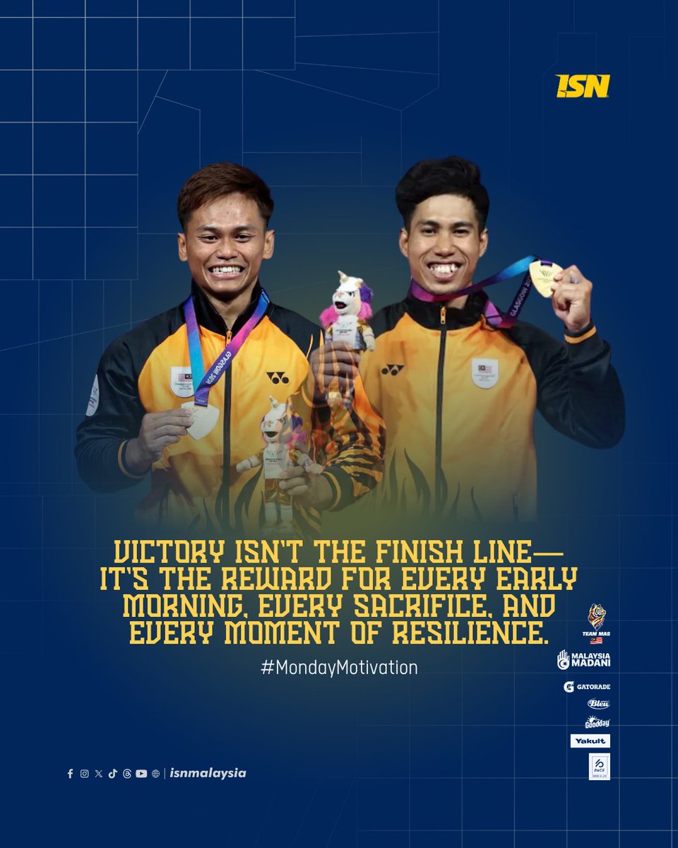 isnmalaysia's tweet photo. Victory isn't the finish lineβit's the reward for every early morning, every sacrifice, and every moment of resilience.
Congratulations, Champions! π²πΎπ₯
Today, you made the nation proud. Tomorrow, the journey continues.
#TeamMAS #Champions #BeyondPerformance #MondayMotivation #MalaysiaMADANI