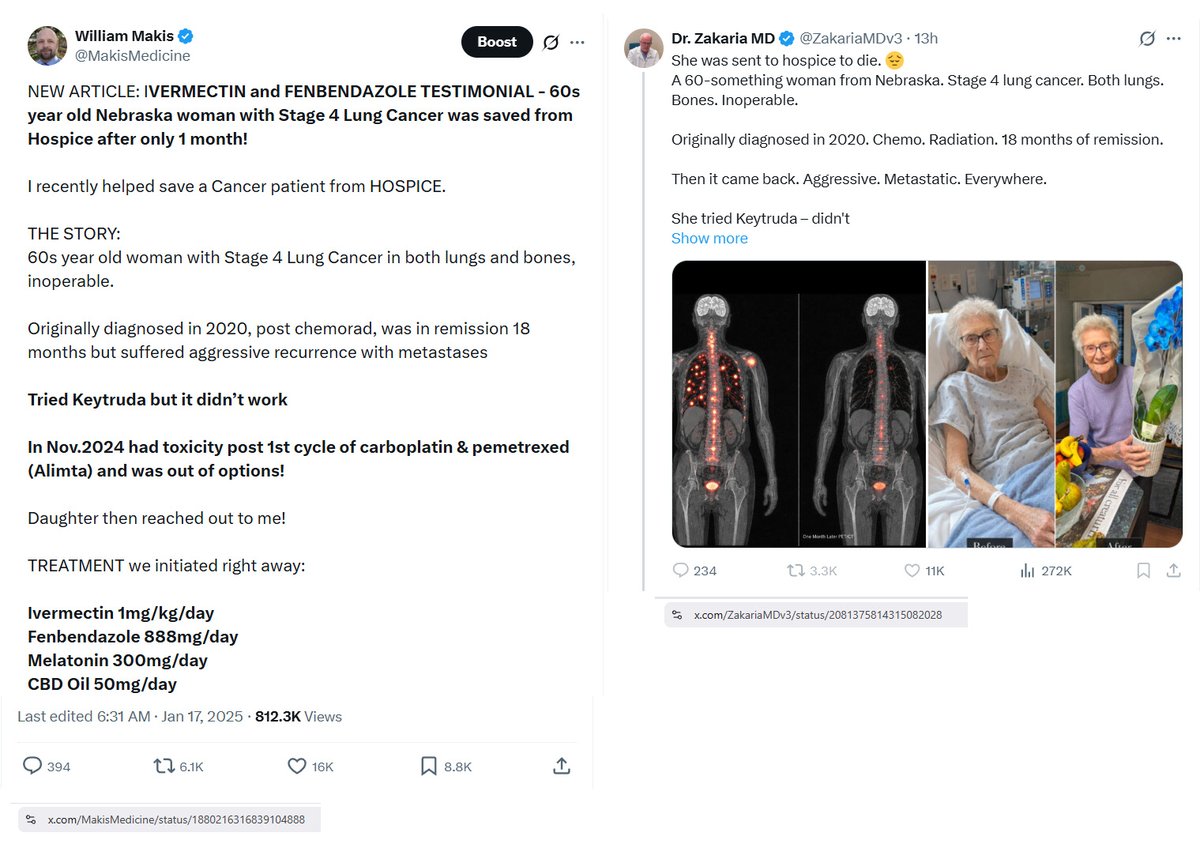 MakisMedicine's tweet photo. BREAKING NEWS: Ivermectin Cancer testimonials are being stolen on X, and fake stock photos are being inserted into them

There is a Cameroon, Africa based X account @ZakariaMDv3 that is posting stolen content (cancer success stories) and is inserting fake photos into it.

This is illegal and deeply disturbing. 

@Nikitabier you HAVE TO do something about this rampant fraud. 
There is no way to even report this on X.

You said you would crack down on X users stealing content. This account posts stolen content every single day and is inserting fake images into it that confuse real cancer patients.