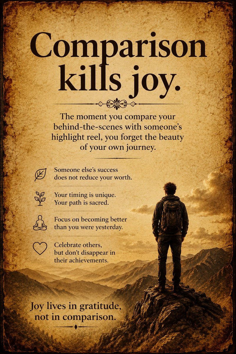 VickykumarDND's tweet photo. Comparison kills joy! https://t.co/sRFSxkWFu2