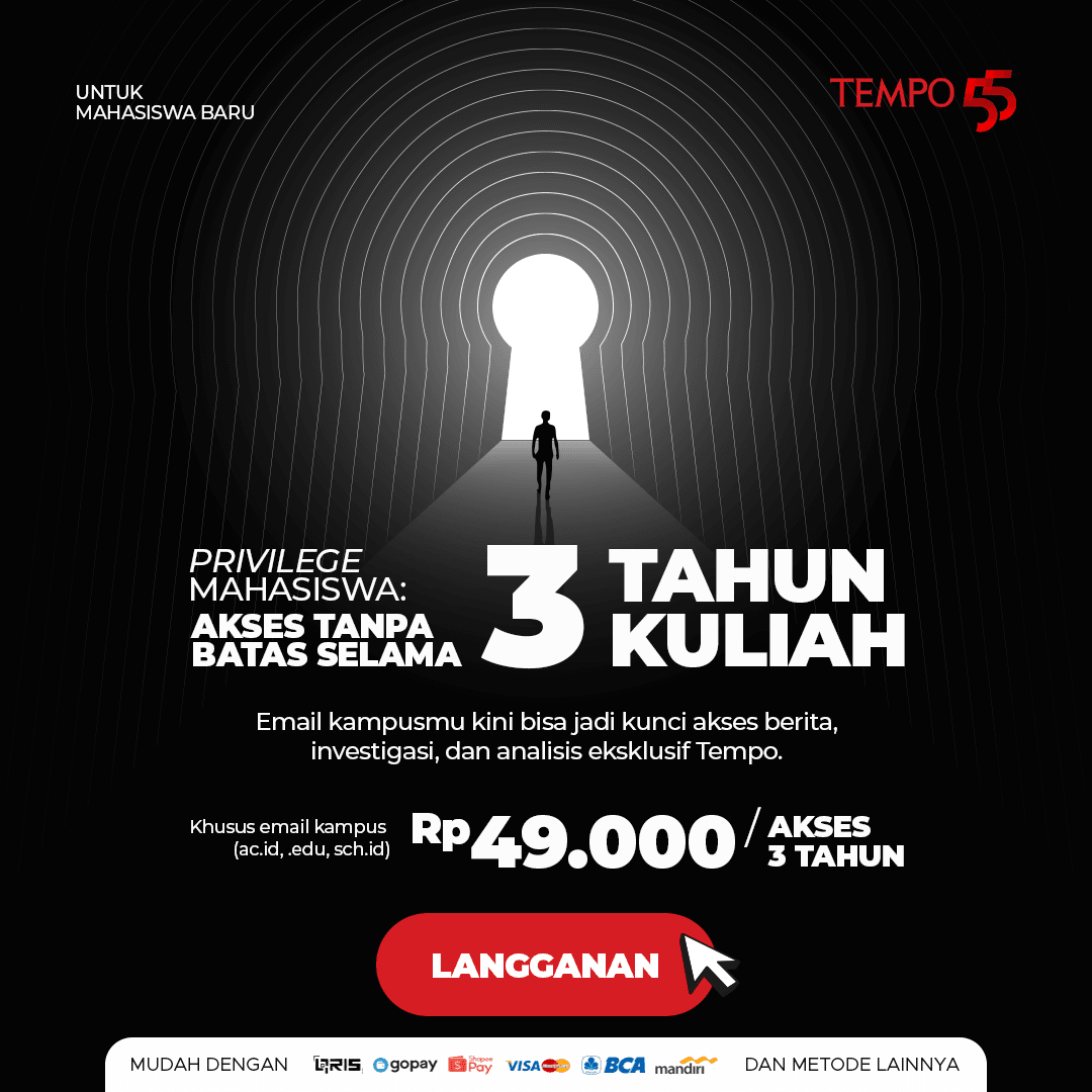 tempodotco's tweet photo. Awali perjalanan kuliahmu dengan akses ke berita eksklusif, investigasi, dan analisis mendalam untuk menemani belajar dan menambah wawasan.

Cukup pakai email kampus untuk menikmati akses 3 tahun. Promo terbatas, langganan sekarang!