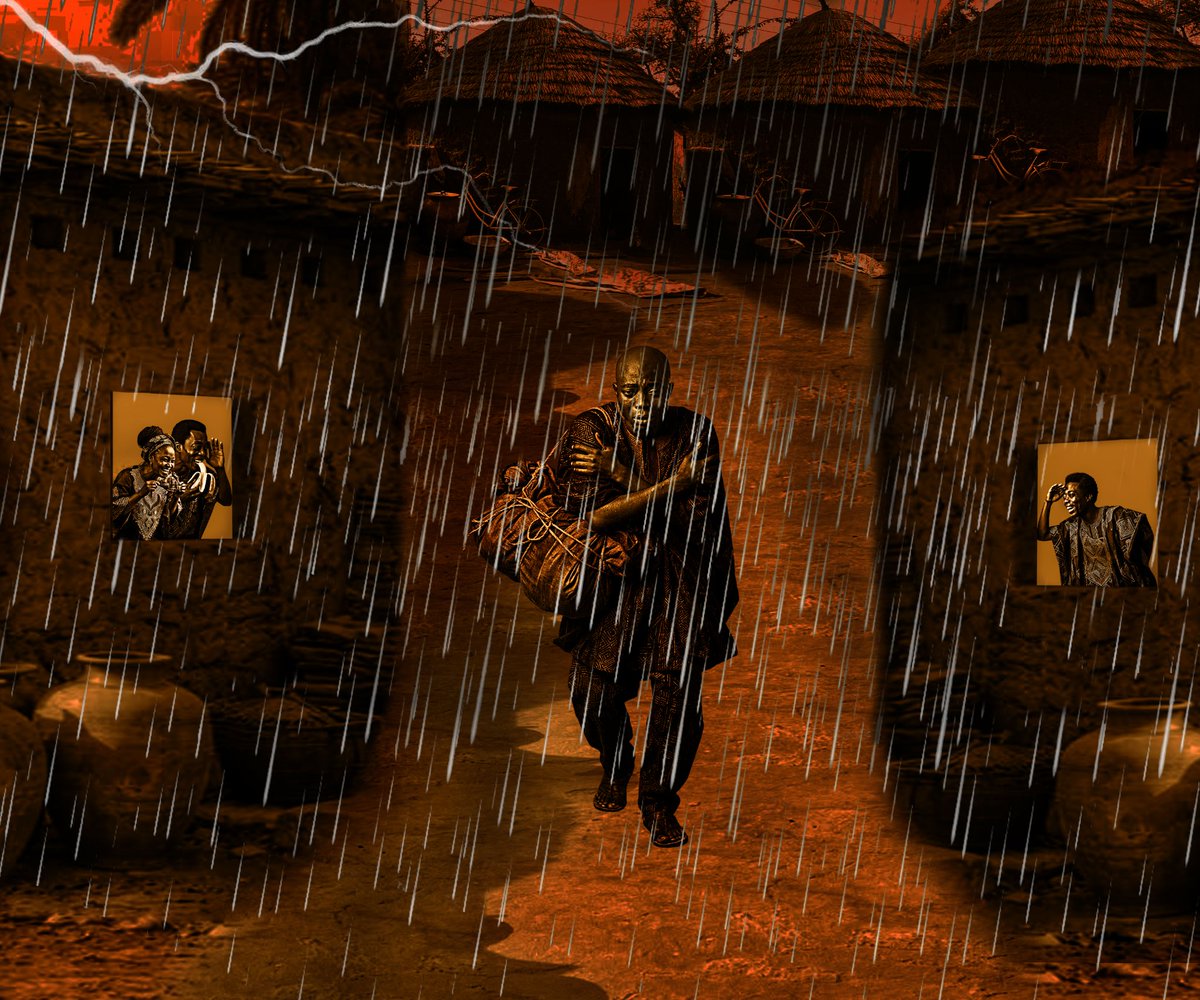 DeyeleCapit's tweet photo. PEOPLE'S CRUELTY MADE ME HOMELESS
Rooted in the Yoruba adage, "Ibi ojo ti n pa igun bo lo jinaa, ta lo ran igun ni ise"__ "The place where rain beats the vulture is far; who sent it on an errand?"

This piece explores how society turns its back on the vulnerable. 

@deyelecapit https://t.co/tNZlPMNMiI