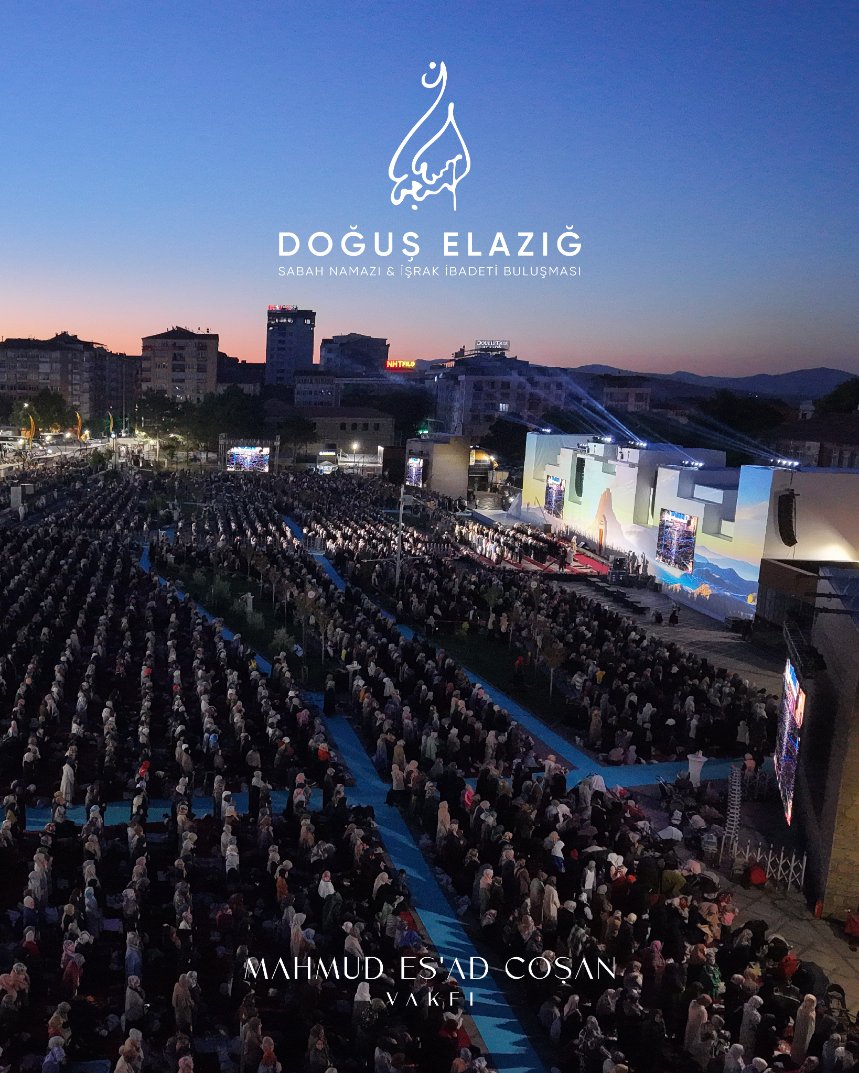 mecvakfi's tweet photo. Doğuş Elazığ Sabah Namazı ve İşrak İbadeti Buluşması, işrak namazının ardından tamamlandı. 

Dünyanın dört bir yanından katılım sağlayarak Şehri El-Aziz’i; huzur, sevgi ve samimiyetle dolduran tüm misafirlerimize teşekkür ederiz. 

#MahmudEsadCoşan #MECVakfı #DoğuşElazığ https://t.co/K4a3CcTtWN