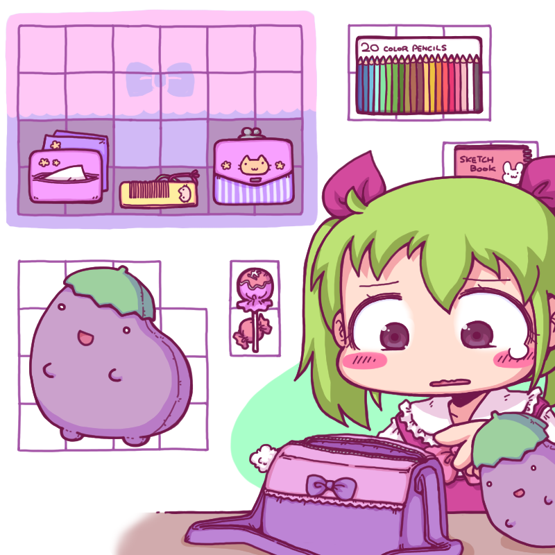 umiuchitori's tweet photo. 大好きなナスのぬいぐるみをバッグに入れたい子 https://t.co/i9FFcsQc1f
