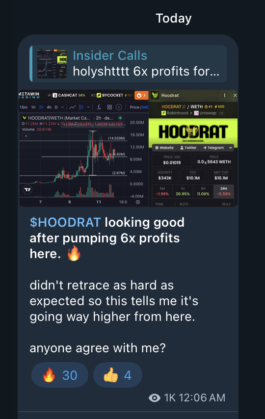 gem_insider's tweet photo. bull or bear market we print regardless!  🤯

$NOCK $2.3M -> $10M (4x profits)
$HOODRAT $2.6M -> $16M (6x profits)
$TRIPLET $1.7M -> $26M (15x)
$ALTSZN $2.5M -> $10M (4x)
$TROLL $21M -> $145M (7x)
$VIRL $1.9M -> $6M (3x)
$RKC $2.1M -> $10.5M (5x)
$AMERICA $670k -> $2.4M (3x)
$RAVE $0.3 -> $28 (94x)
$BULL $597k -> $11.4M (19x)
$ARIA $0.16 -> $1.5 (9x)
$BLESS $10M -> $70M (7x)
$SIREN $0.1 -> $4.6 (46x)
$LOL $1.6M -> $13M (8x)
$CHIBI $370k -> $9.5M (25x)
$PENGUIN $6M -> $162M (26x)

feel free to follow @gem_insider thanks!!