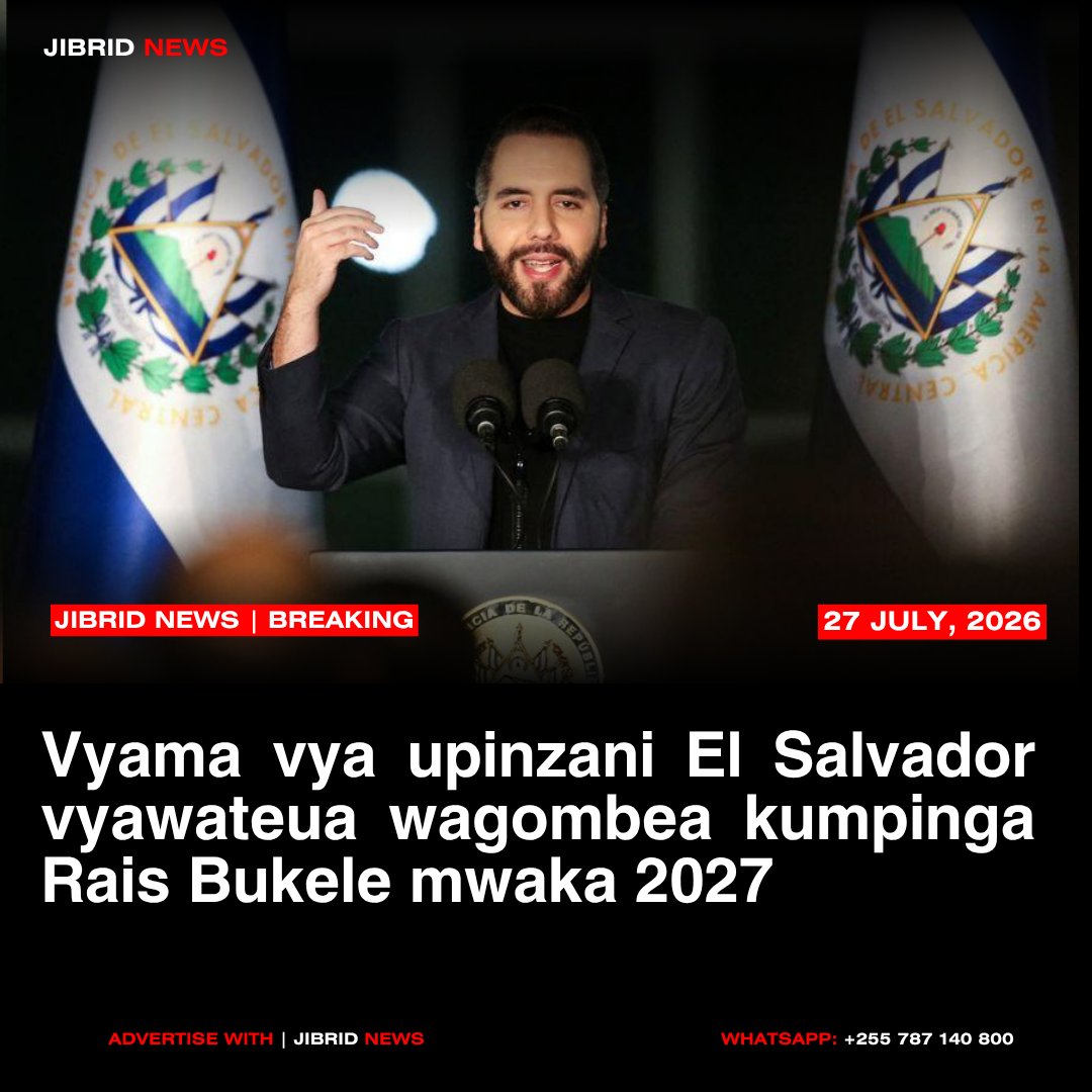 JibridNews's tweet photo. 🇸🇻 Vyama vikuu vya upinzani nchini El Salvador vimetangaza wagombea wao watakaowania urais dhidi ya Rais Nayib Bukele katika uchaguzi wa mwaka 2027.

#BreakingNews #JibridNews #ElSalvador #Bukele #Politics https://t.co/xTAsy8Fptb