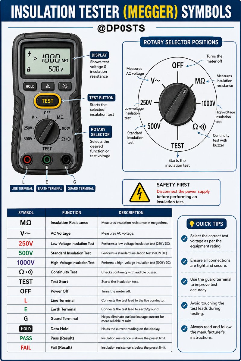 DP0STS's tweet photo. Insulation Tester Symbols https://t.co/Fh5YuKyOEx