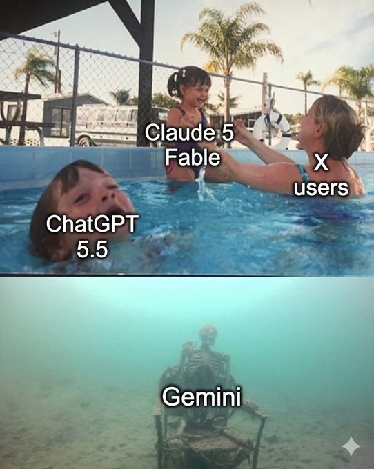 nalinrajput23's tweet photo. Which AI model belongs underwater in this meme? https://t.co/XAUZVDAN1A