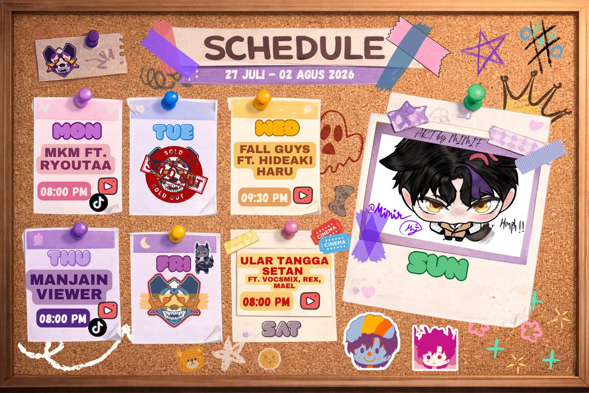 Kukohen13's tweet photo. Jadwal Stream minggu ini...
Catat ya... https://t.co/IkXKe1Sn1k