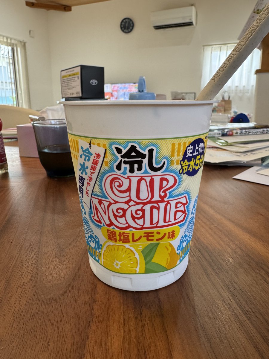 panipani's tweet photo. 冷しカップヌードルうま！ お湯沸かさなくていいし便利 https://t.co/84KLe566pp