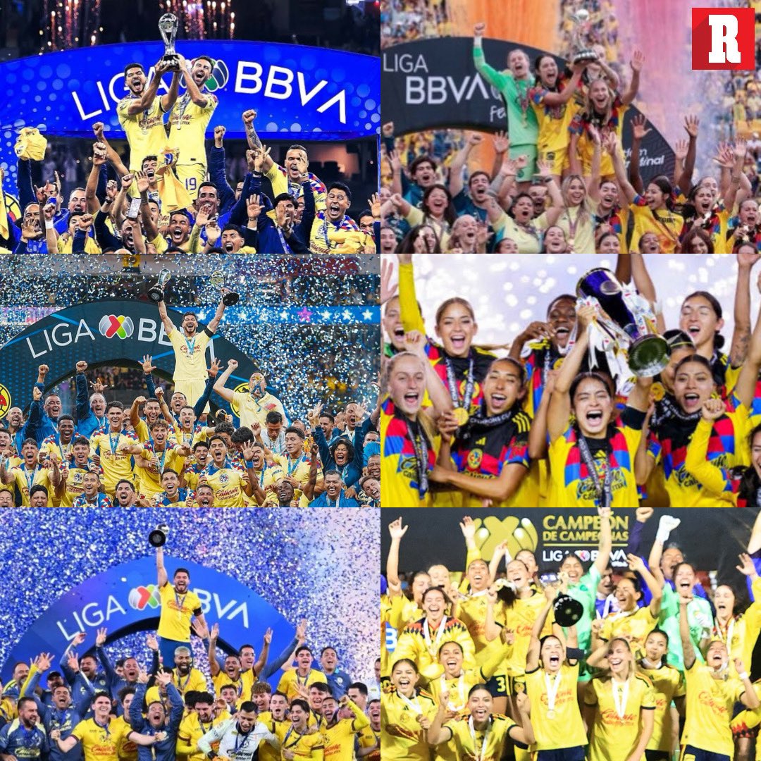 record_mexico's tweet photo. ¡EL DUEÑO DE LA DÉCADA! 🔝🔥🦅

Señoras y señores, estamos viviendo en una época azulcrema. El equipo varonil conquistó un tricampeonato derrotando a Tigres, Cruz Azul y Monterrey, una Supercopa, un Campeón de Campeones y un Campeones Cup. Mientras que el equipo femenil obtuvo el campeonato de Liga MX derrotando a Rayadas, la Concachampions (siendo el primer equipo mexicano en obtenerlo) y ahora el Campeón de Campeonas. 9 títulos en 6 años de esta década.