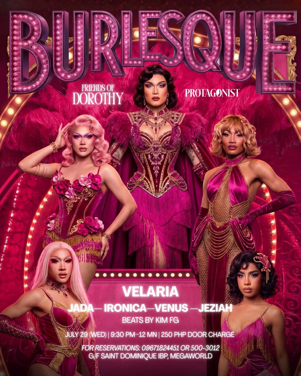 dragdoll_wv's tweet photo. BURLESQUE 👯‍♀️

📅 July 29 (Wed) | 9:30 PM
📍 Protagonist Iloilo

Performance by: VELARIA • JADA BVLGARI V • VENUS VEROSIKA • IRONICA • JEZIAH

🎟️ ₱250 door charge

#DragRacePH #DRPH #IloiloDrag
#DragScenePH https://t.co/tS6LovEZ8J