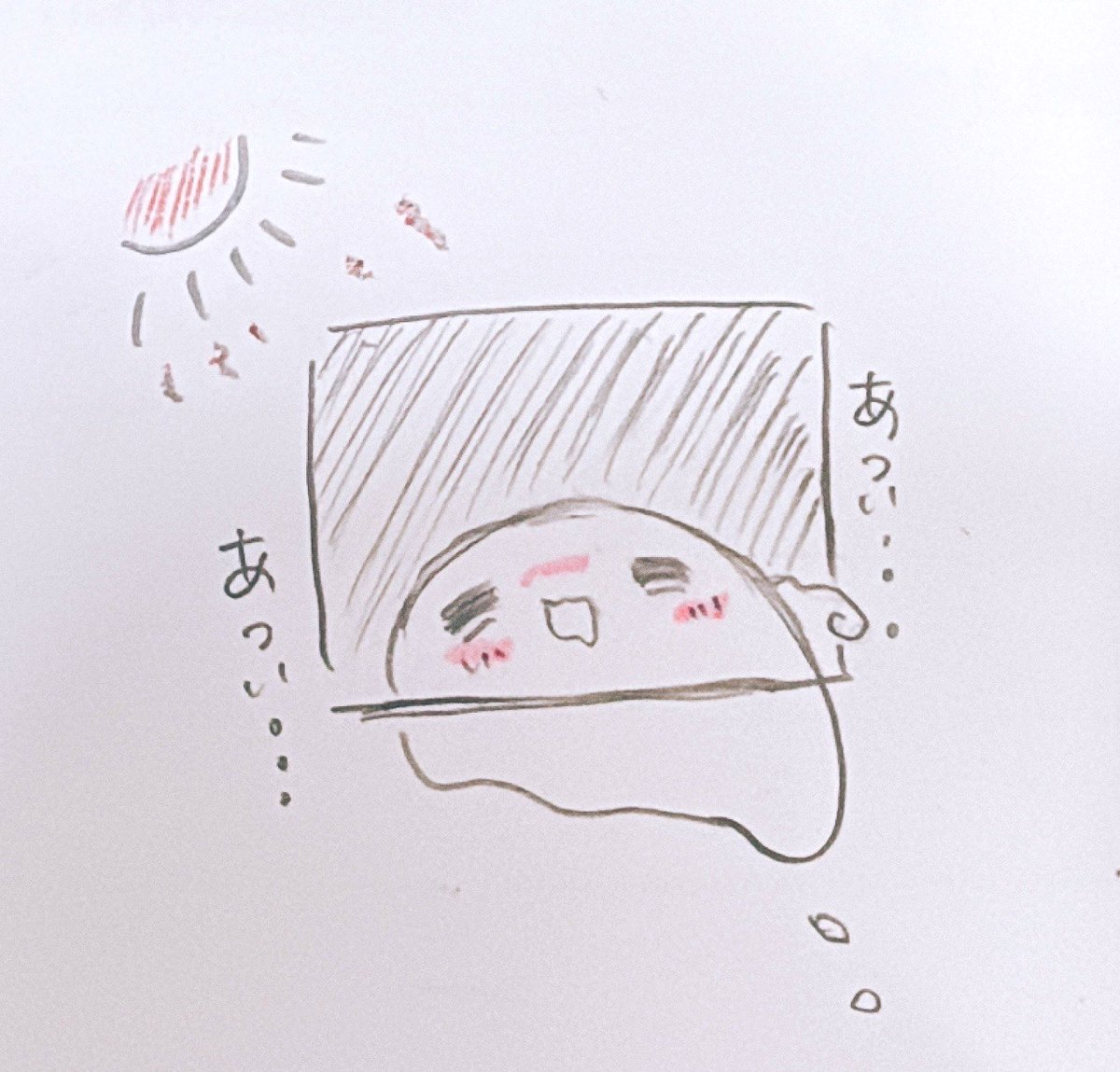 skiis__'s tweet photo. 本日も猛暑ですね…の落書き✍️ https://t.co/kODem4BeM6