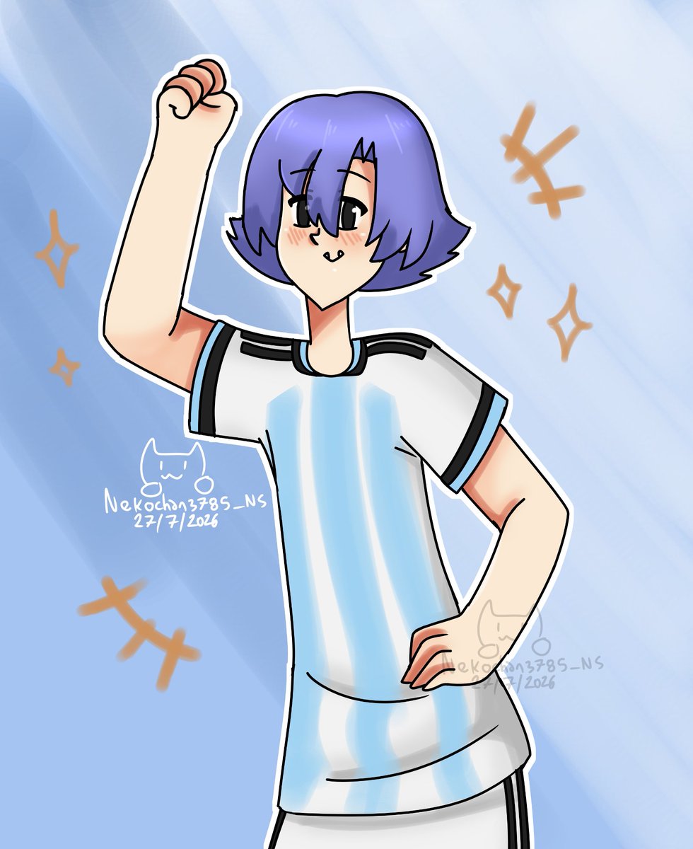 NekoChan3785_ns's tweet photo. Mi version del Capitán Fiddles✨️

Decidí dibujarlo con la camiseta argentina luego de ver la imagen oficial de Garten of Banban acerca del mundial 

Tenía que hacerlo, es mi país 🇦🇷💕

#gartenofbanban https://t.co/4M7HpL9PaG