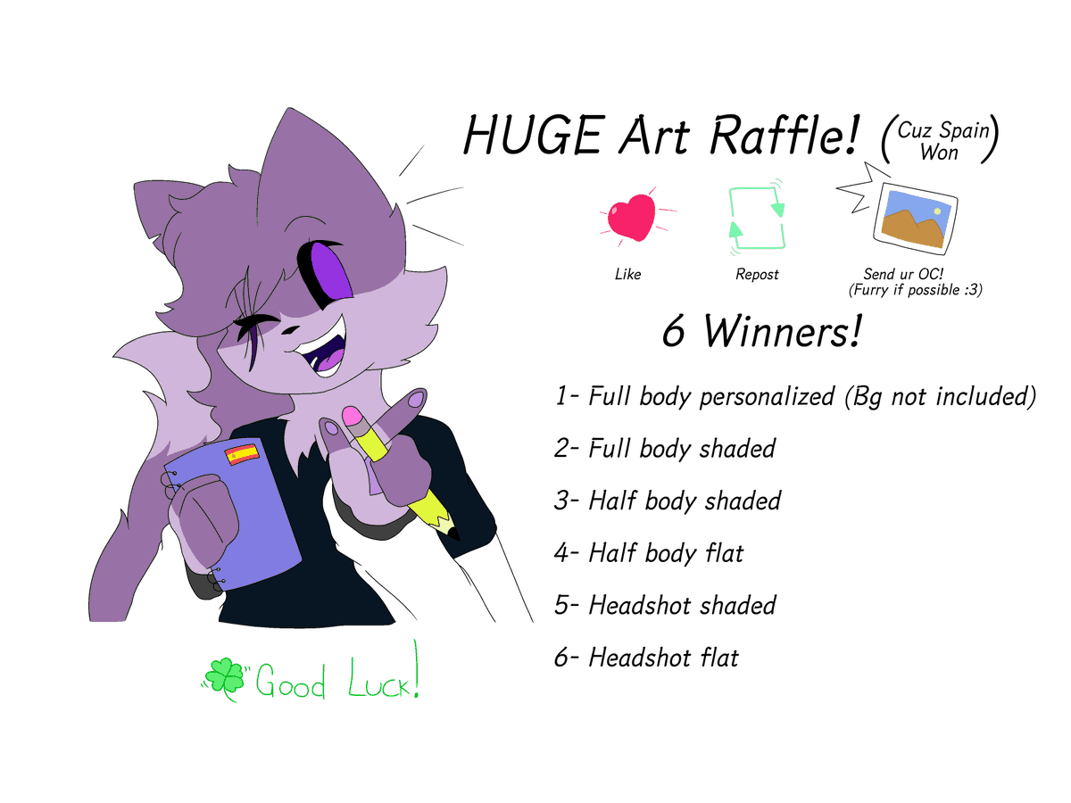 Ztellt58's tweet photo. Yeah, I took my time to prepare this lol, remember I made my pookie's drawings hehe, also I took a lil break -w-

Here!!! The art raffle I promised!!! Please of read the rules :3

The enters gonna run out in July 5th! Meantime, I'm gonna do my own art/rest until it ends! <3 https://t.co/23FyUbA92H