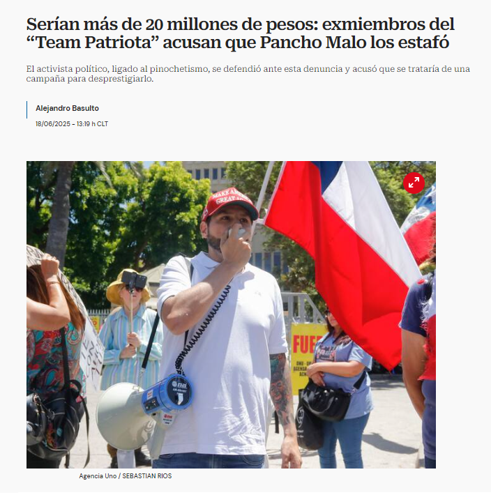 sca20988's tweet photo. @FcoMunoz_TP @LAMANOINVISIBL @FcoMunoz_TP @Equipo_Patriota  estafador y coparticipe de sicariato    todo un ejemplo https://t.co/vN36vu8T5C