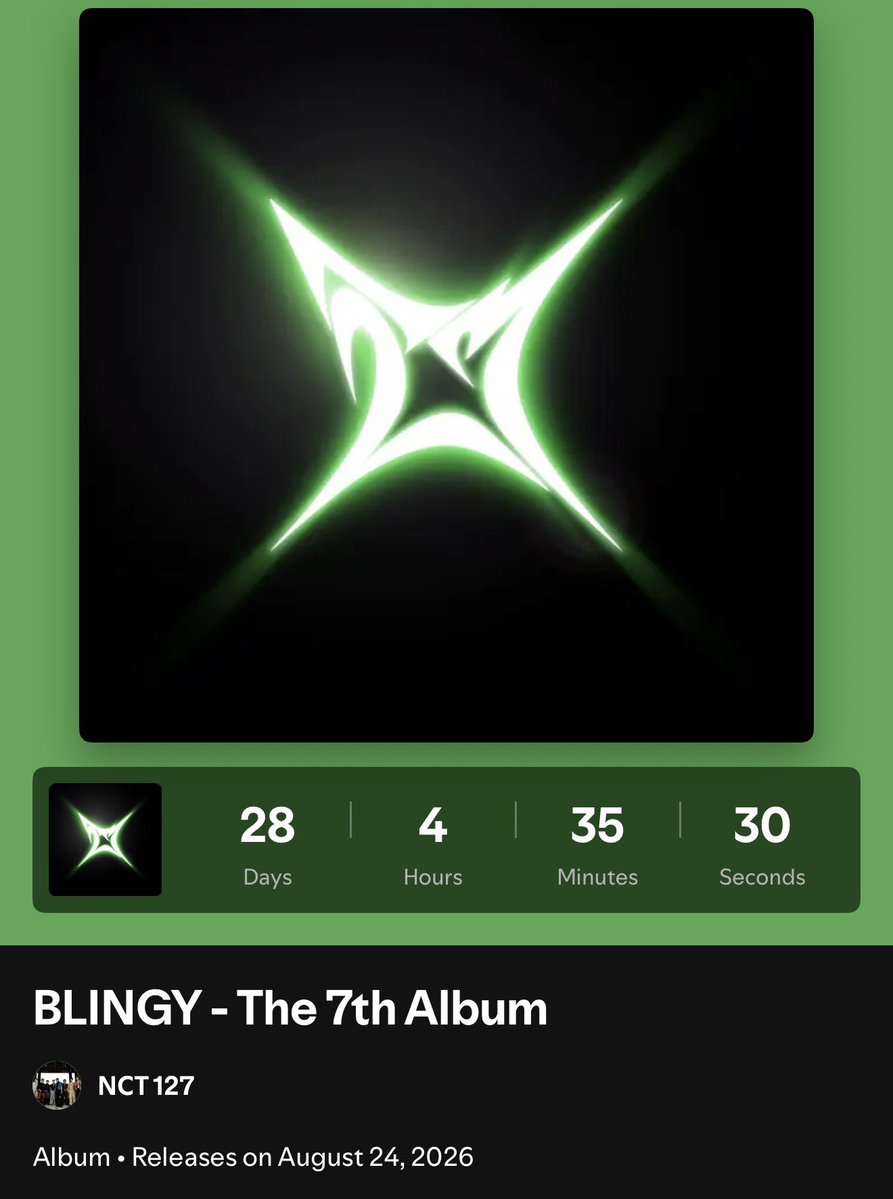 jjaehyunTH's tweet photo. NCT 127 [BLINGY] - The 7th Album

— Tracklist
01.Blingy
02.Legacy
03.Piñata
04.Step Up
05.IKR
06.Getaway
https://t.co/8Lcu2eGAzY After Day
08.127 Million Miles
09.I mean, It's about time

เข้าไปกด pre-save กันเยอะๆ นะคะ
https://t.co/DuKI5KGu6q

#NCT127_BLINGY #JAEHYUN #재현 #NCT127 @NCTsmtown_127
