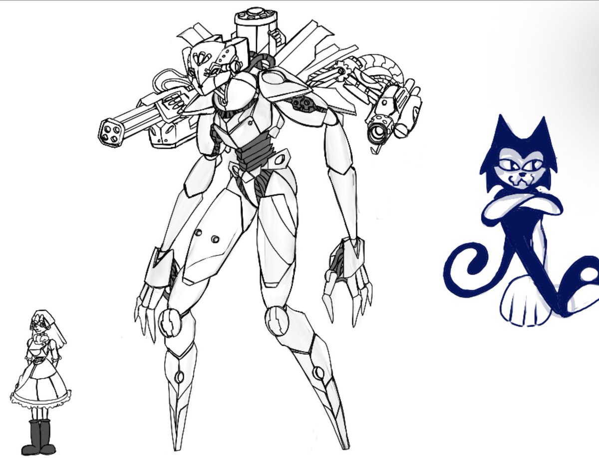 Jadedstring's tweet photo. MECHanical girl.
(Dont mind the cat) https://t.co/sI0yNXVir4