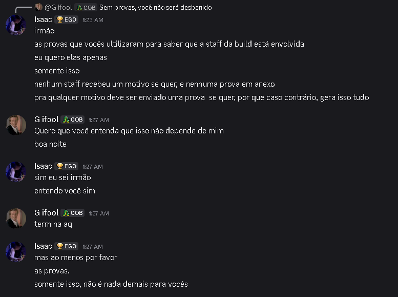 dduckyt's tweet photo. @MajorScrims_ @Ment0sbtw @blxckoutz @gorilonfn ++ Staff se recusando a ao menos enviar as provas. https://t.co/8Y42f0CLYp