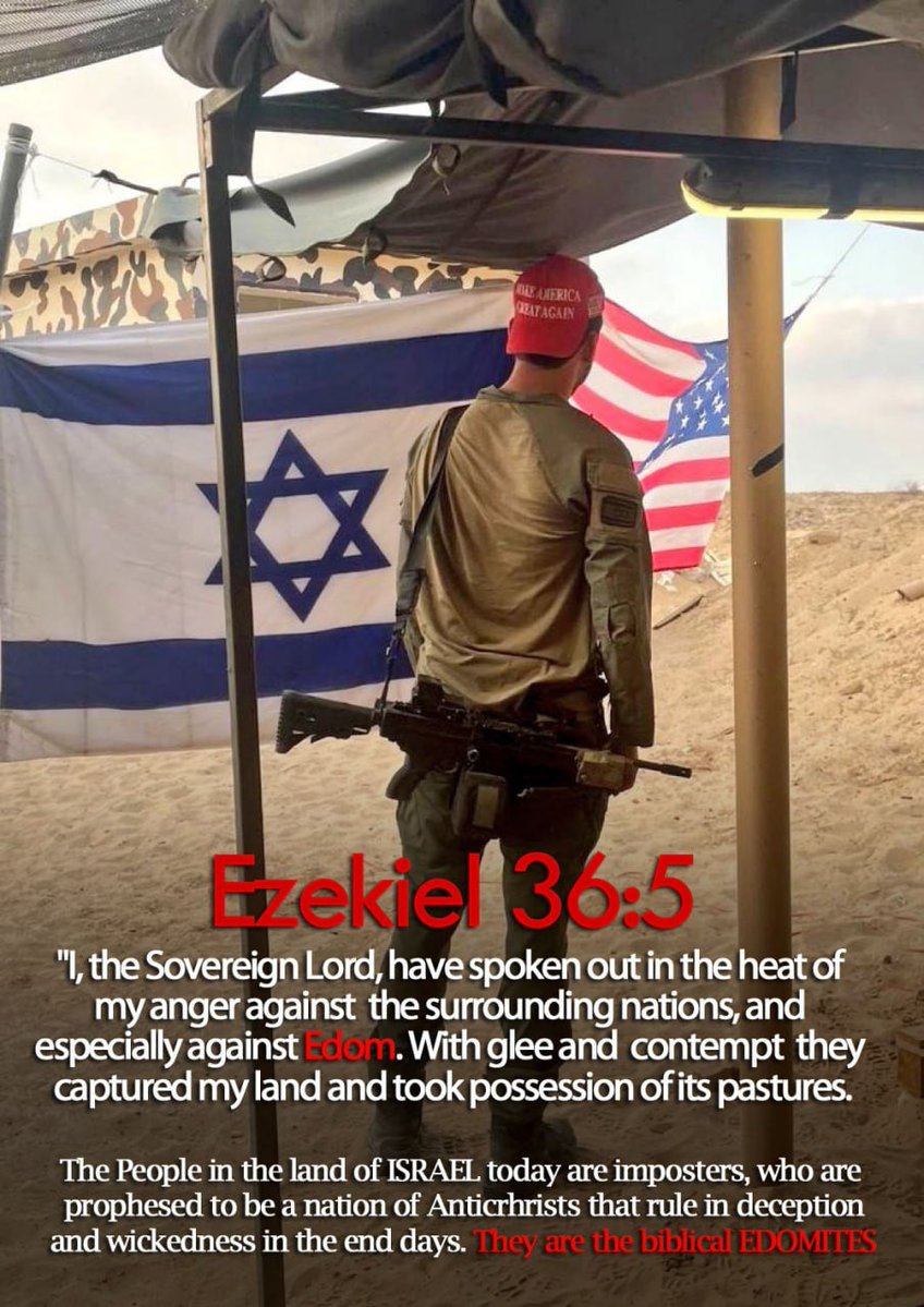 Yashayah144000's tweet photo. @9mm_Scropion @MiddleEastEye Their NOT Biblical "jEWs" their #EDOMITES, The secret nation of #EDOM, prophesied to rule the world in the end times & be revealed as the #Antichrists They are the #WICKED and profane of the Earth the Bible speaks of (MALACHI 1: 14) https://t.co/xluNMSvF3e