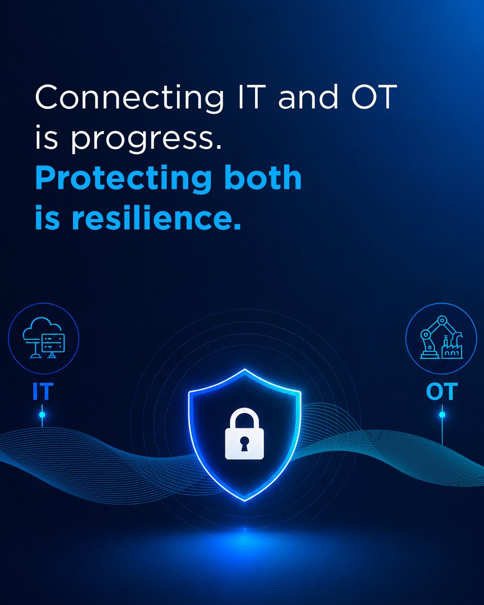 tata_comm's tweet photo. When IT and OT come together, security has to keep up. 🔐

#TataCommunications helps organisations bring both worlds together securely, with end-to-end visibility, managed protection, secure access, and round-the-clock OT monitoring, so critical operations stay resilient without compromising performance.

Learn more. Link in the comments.

#DigitalFabric #Security