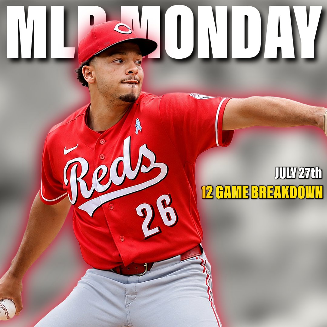 AEProps's tweet photo. MLB Monday FULL Slate Breakdown 🌟

We broke down all 12 games on July 27th's MLB Slate...👀

Here's EVERYTHING you need to know before tomorrow's games start! 📈👇