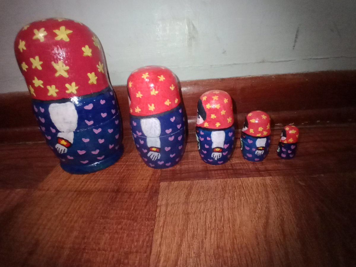 Nostalove808's tweet photo. After years of being left unpainted, my Matryoskas have been completed. Please check this post on my Deviantart account for more information. #matryoska #nestingdolls #russiandolls #matryoskadolls #russia
#traditional #woodendolls #matryoshkadoll
https://t.co/64x8aQDMUw https://t.co/E3dWMGHfVn