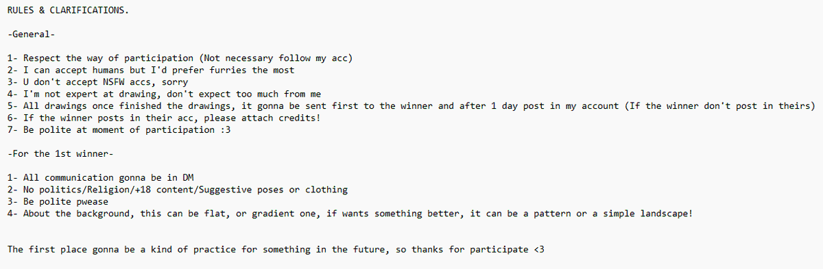 Ztellt58's tweet photo. Yeah, I took my time to prepare this lol, remember I made my pookie's drawings hehe, also I took a lil break -w-

Here!!! The art raffle I promised!!! Please of read the rules :3

The enters gonna run out in July 5th! Meantime, I'm gonna do my own art/rest until it ends! <3 https://t.co/23FyUbA92H