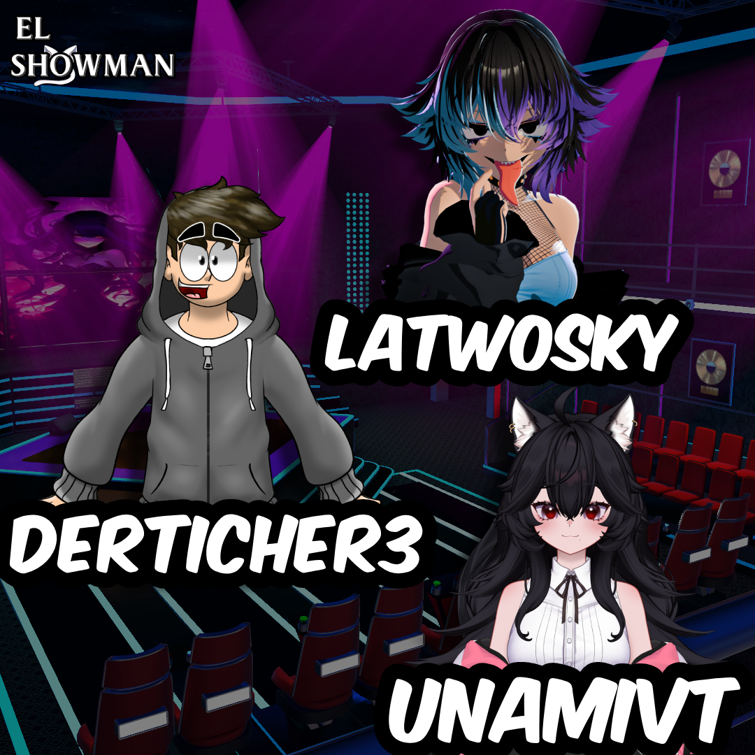 NanoloSr's tweet photo. ⭐️Primeros 3 Participantes de "El Showman"⭐️

@LaTwosky76 
@DerTicher_3 
@UnamiVT_ 

Tremendo ELENCO!!
Y los que faltan 🥲
#VRChat #Vtuber #Twitch https://t.co/tqUVE5dT67