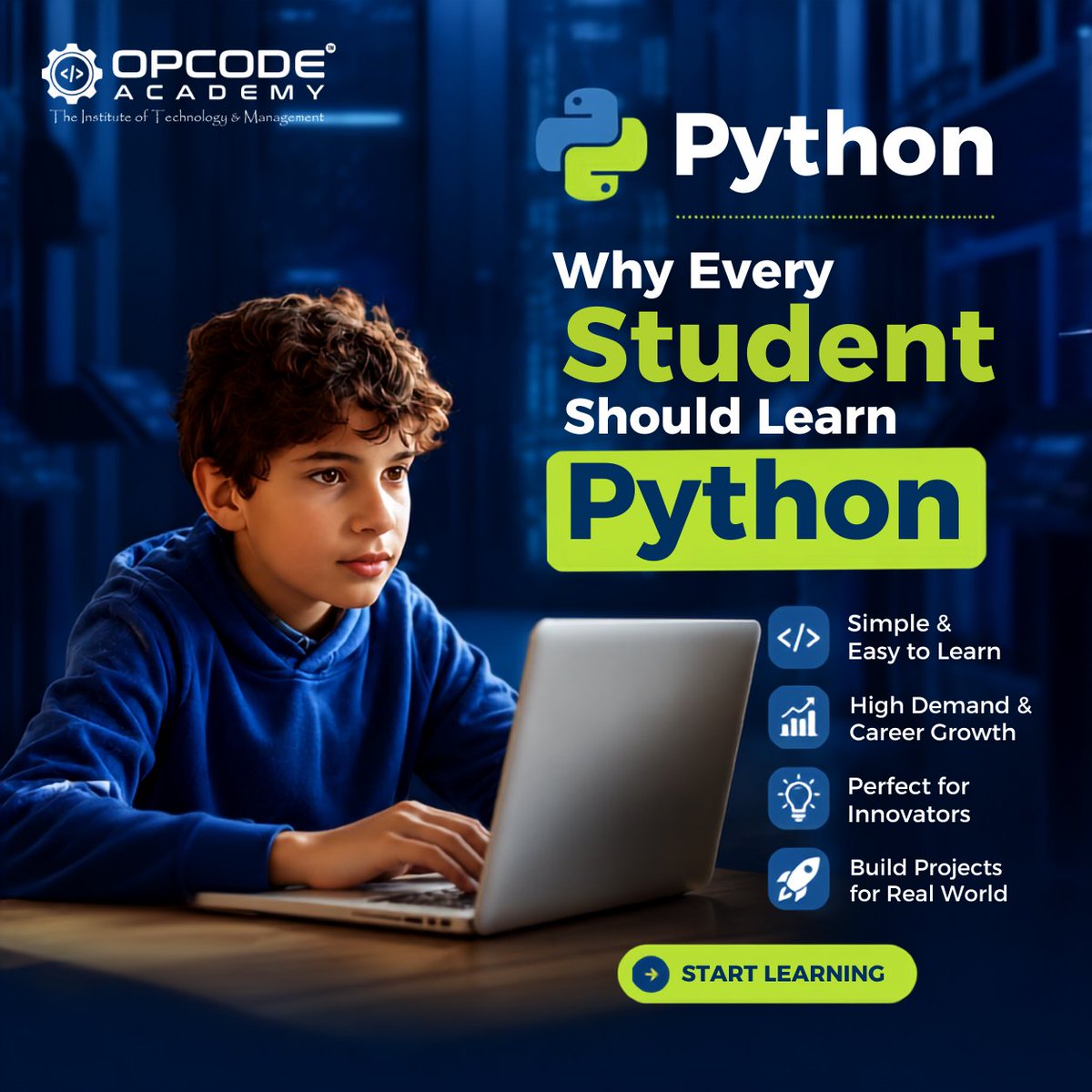 opcodeacademy's tweet photo. 🚀 Future-Proof Your Skills with Python! 🐍💻
🎯 Start learning today and unlock endless possibilities. The future belongs to those who code!
#OPCODEacademy #Python #LearnPython #PythonProgramming #CodingForKids #CodingLife #Programming #ComputerEducation https://t.co/qCOwVtzeBp