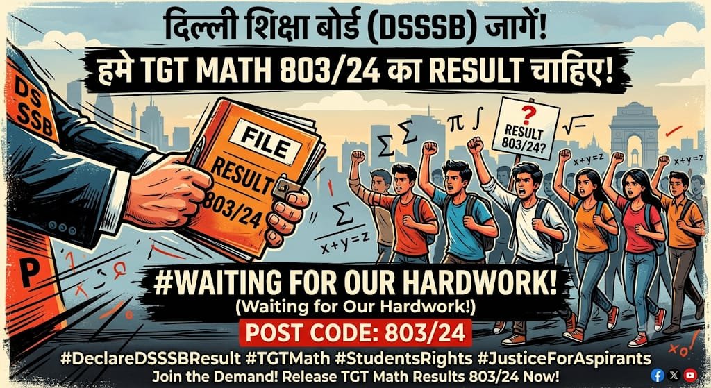 Dsssbtgt's tweet photo. If candidates are expected to meet every deadline, why are authorities not held to the same standard?

Three years without a final result is not a delay—it's a failure of accountability.

Release the DSSSB TGT Final Result.

#DSSSBTGTFinalResult
@dsssb https://t.co/mGgMuE5y6w