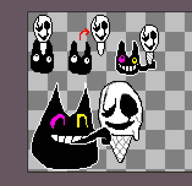 gradientkey's tweet photo. FRIEND and their mysteriously shaped ice cream #deltaruneㅤㅤㅤ https://t.co/sBovK4Irdg