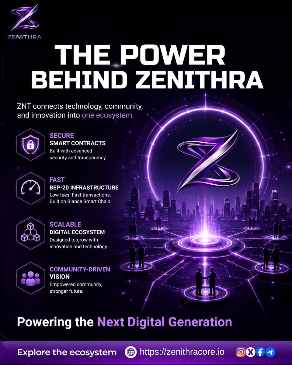ZenithraCore's tweet photo. The future of digital innovation starts here

Zenithra is building a powerful ecosystem where technology, security, speed, and community come together

Visit: https://t.co/ZroslJw2Vh

#Zenithra #ZNT #Blockchain #Crypto #Web3 #DeFi #SmartContracts #BEP20 #BinanceSmartChain https://t.co/9px4ge1z58