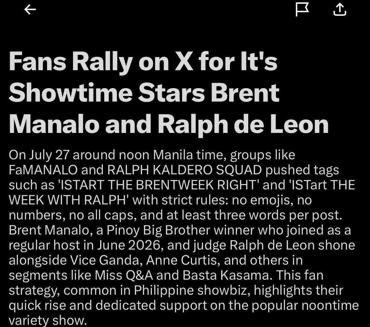 ardeeel_'s tweet photo. ang cute naman featured pa ang Breph on x news :’) 

IStart THE WEEK WITH RALPH
ISTART THE BRENTWEEK RIGHT https://t.co/BU6NuO2oPB