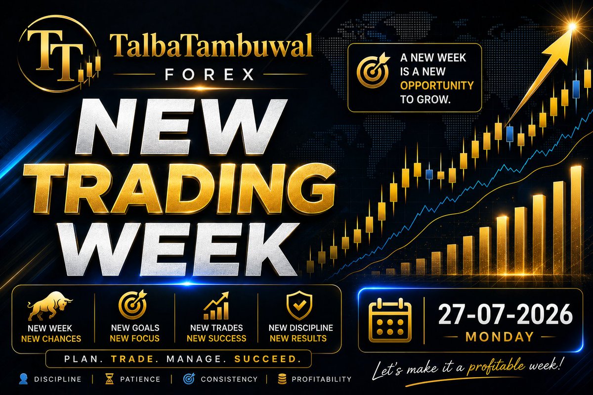 TalbaTambuwal's tweet photo. A new week is a new opportunity.

NB: The need to trade every week is one of the fastest ways to destroy both your capital and confidence.
Wishing all of us a profitable week. 

Happy new week profitable trader. 🤝 https://t.co/gzHDyCXuup